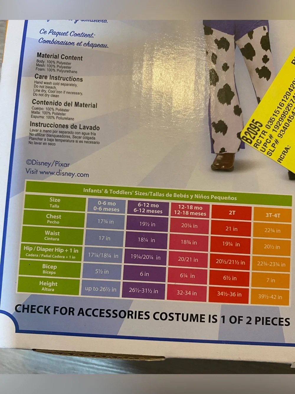 Disney Pixar Toy Story Jessie Toddler Costume by Disguise in size 3T-4T - Picture 2 of 6